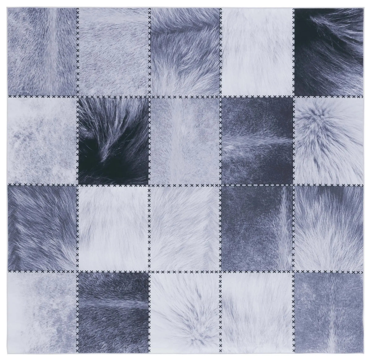 Safavieh Faux Hide 6'-0" x 6'-0" Rug in Light Grey / Grey