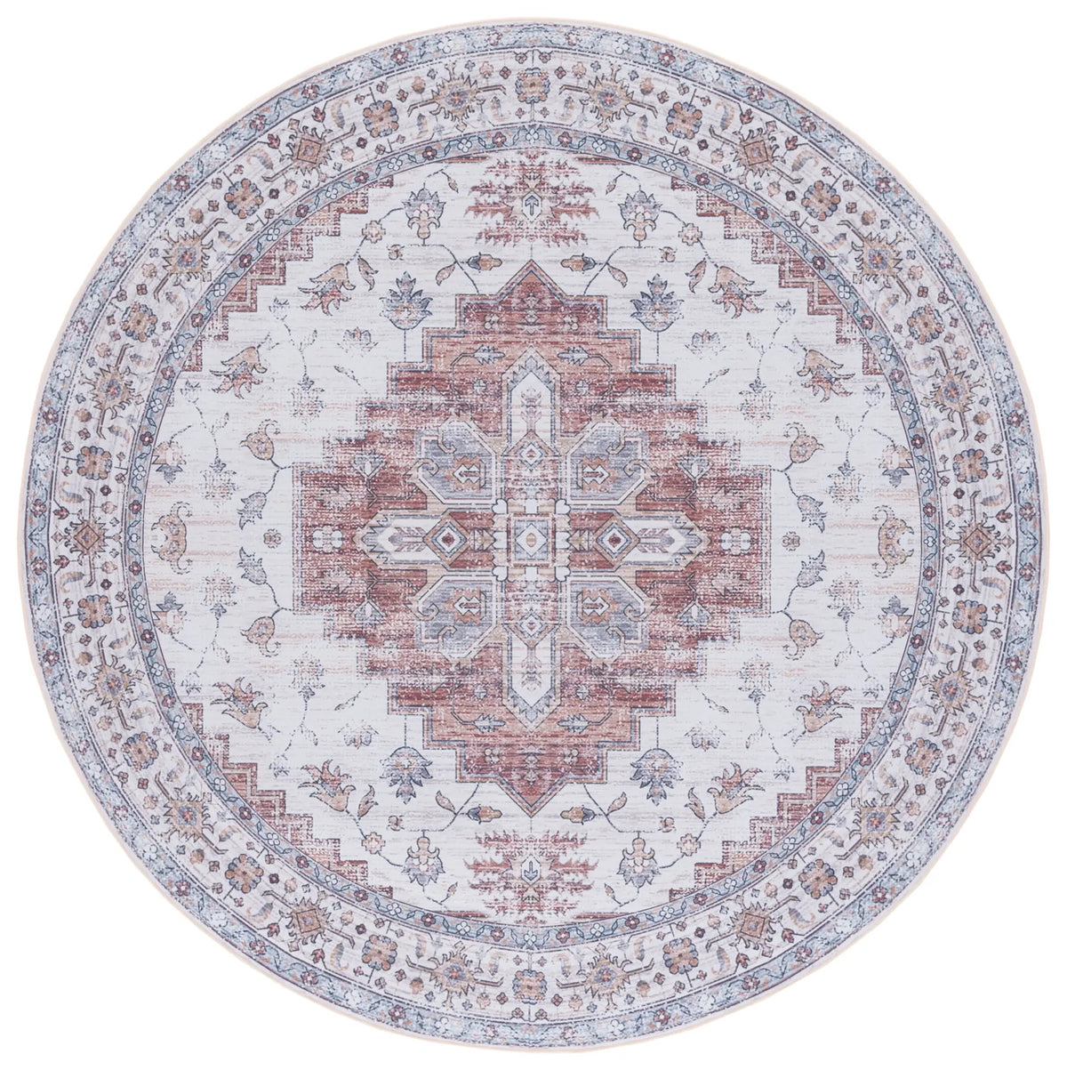 Safavieh Tucson 6'-0" x 6'-0" Rug in Ivory / Rust