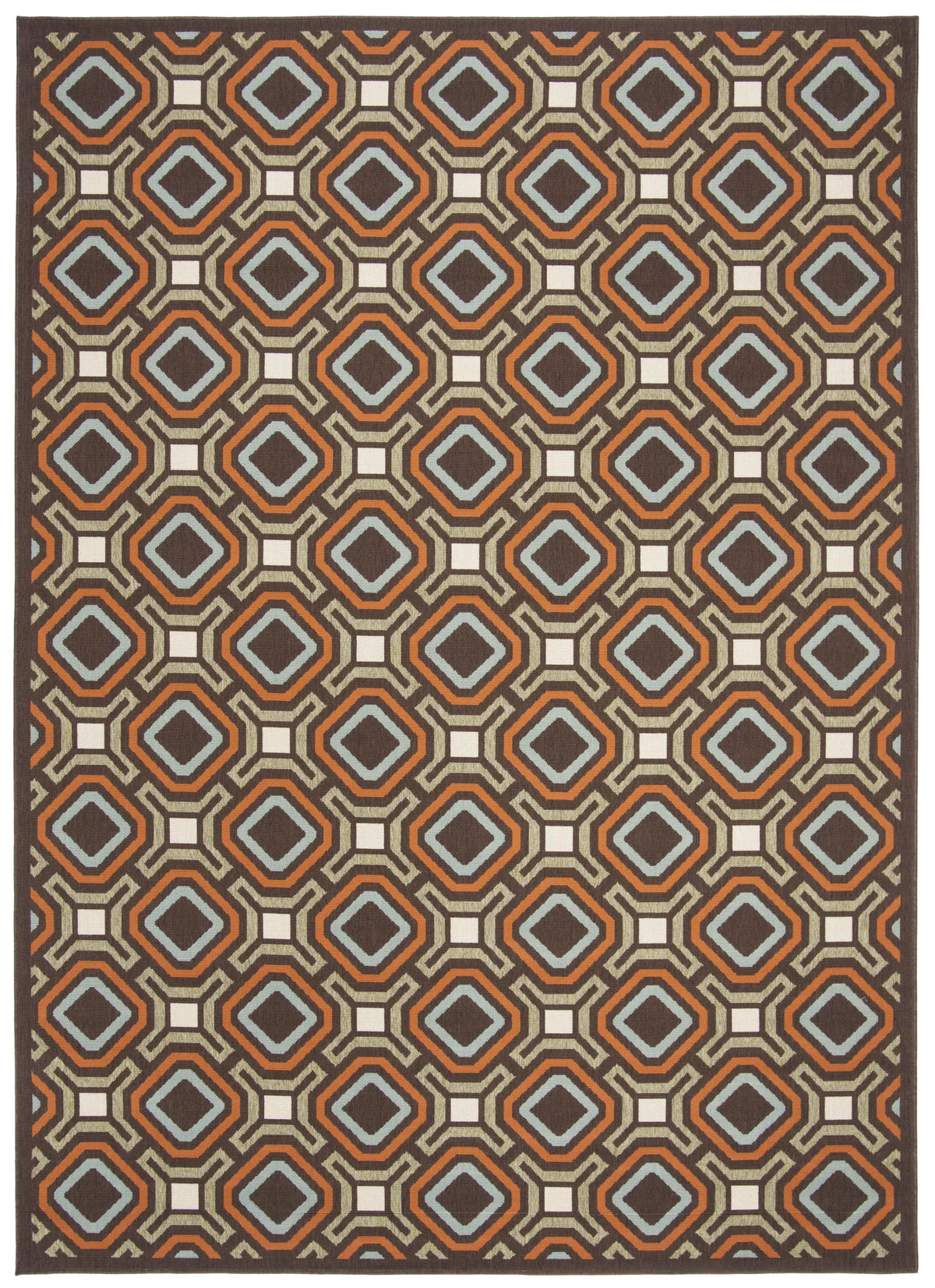 Safavieh Veranda 6'-7" x 9'-6" Rug in Chocolate / Terracotta