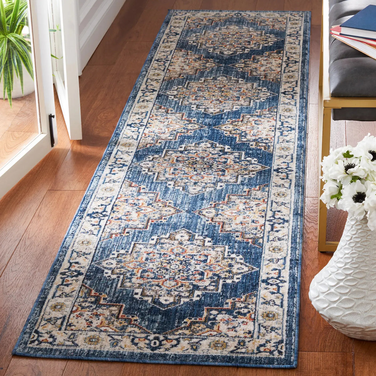 Safavieh Olympia 2'-3" x 9'-0" Rug in Blue / Beige
