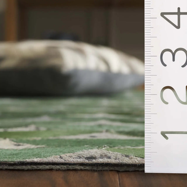 Safavieh Studio Leather 4'-0" x 6'-0" Rug in Green / Grey