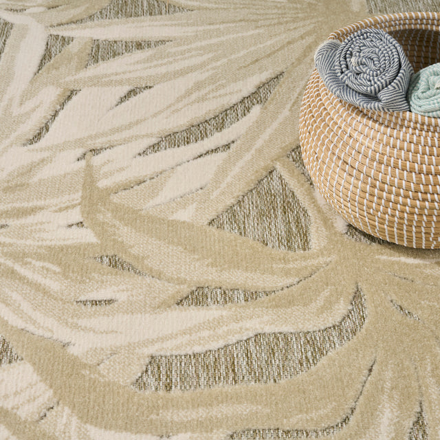 Nourison Aloha ALH43 Machine Made Ivory, Sage Rug