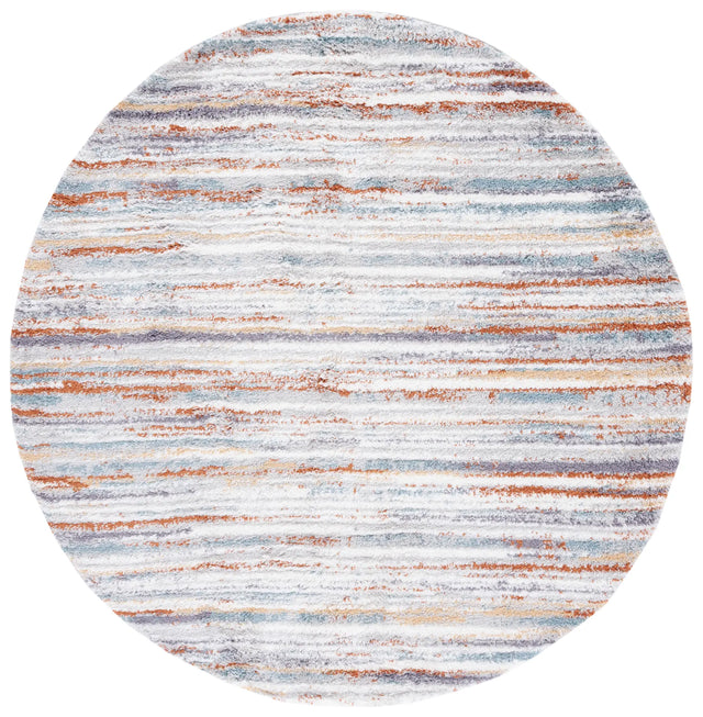 Safavieh Berber Shag 5'-5" x 5'-5" Rug in Blue Rust / Ivory
