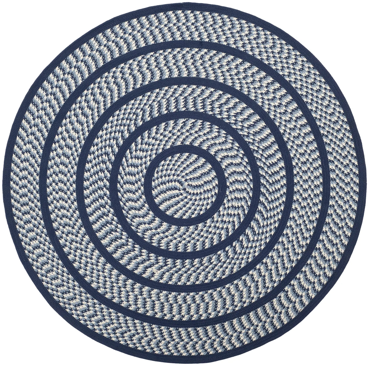 Safavieh Braided 5'-0" x 5'-0" Rug in Ivory / Navy