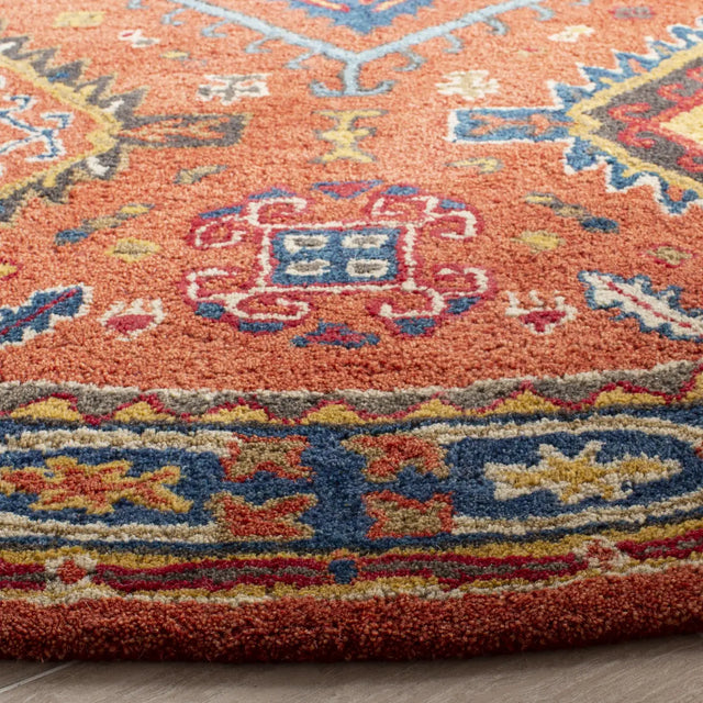 Safavieh Heritage 5'-0" x 5'-0" Rug in Rust / Navy