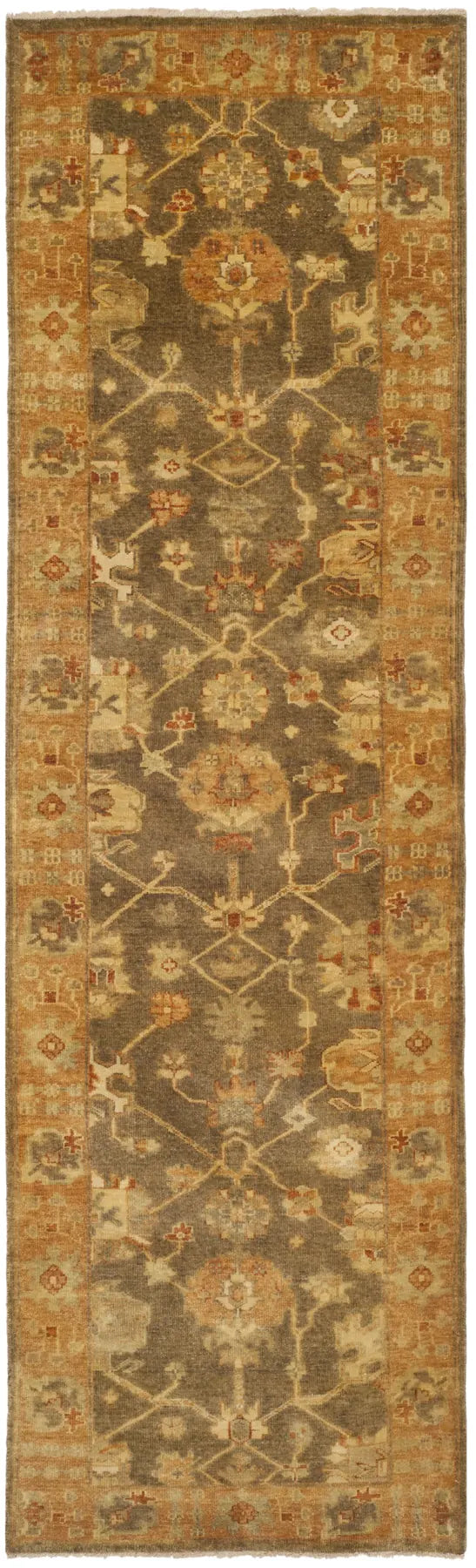 Safavieh Oushak 3'-0" x 10'-0" Rug in Brown / Rust