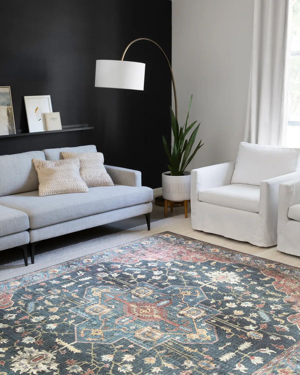 Loloi Skye Sky-08 Denim/Brick Rugs - room scene 1