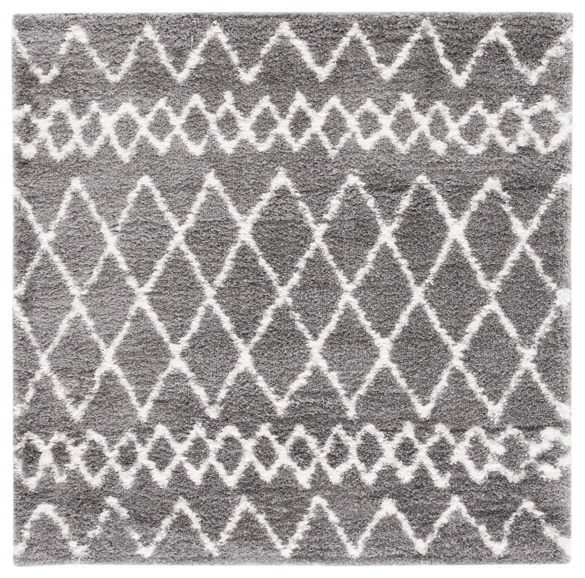 Safavieh Berber Shag 5'-1" x 5'-1" Rug in Light Grey / Cream