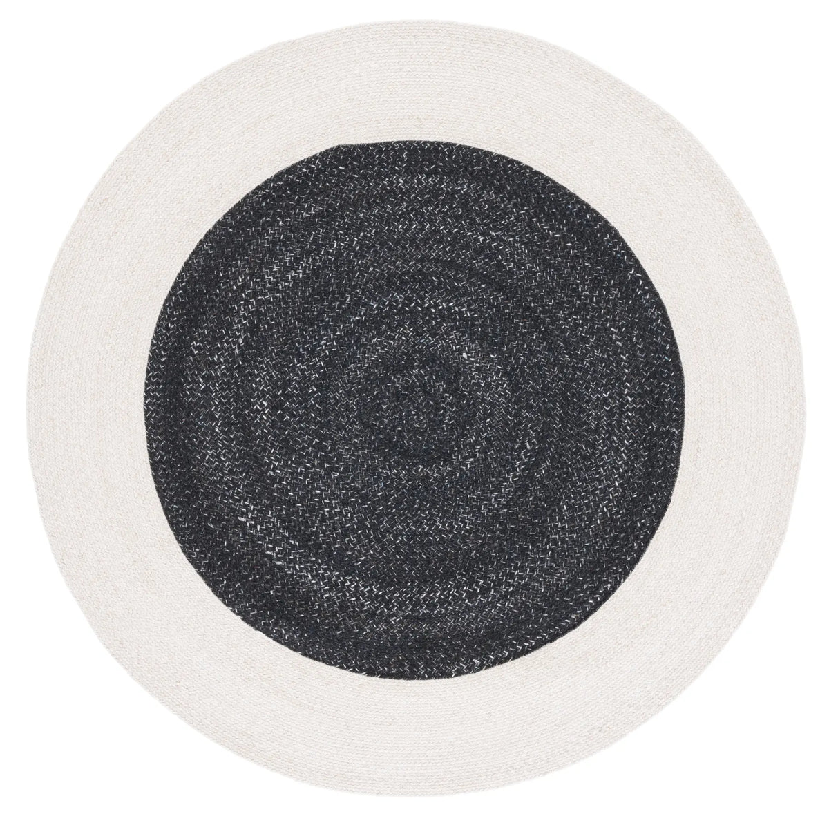 Safavieh Braided 5'-0" x 5'-0" Rug in Black / Ivory