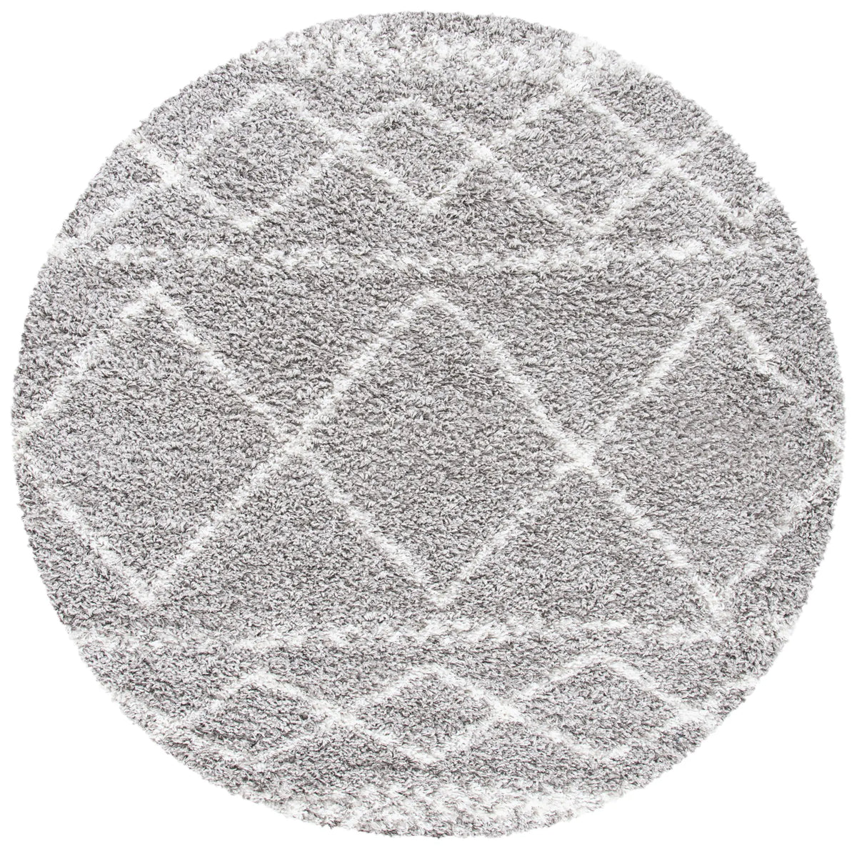Safavieh Pro Lux Shag 400 6'-7" x 6'-7" Rug in Grey / Ivory