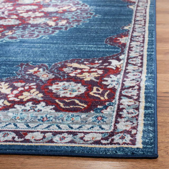 Safavieh Brentwood 4'-0" x 6'-0" Rug in Navy / Burgundy