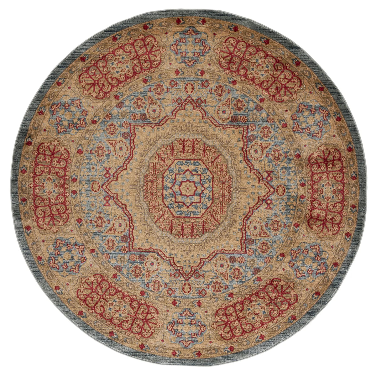 Safavieh Mahal 6'-7" x 6'-7" Rug in Navy / Red