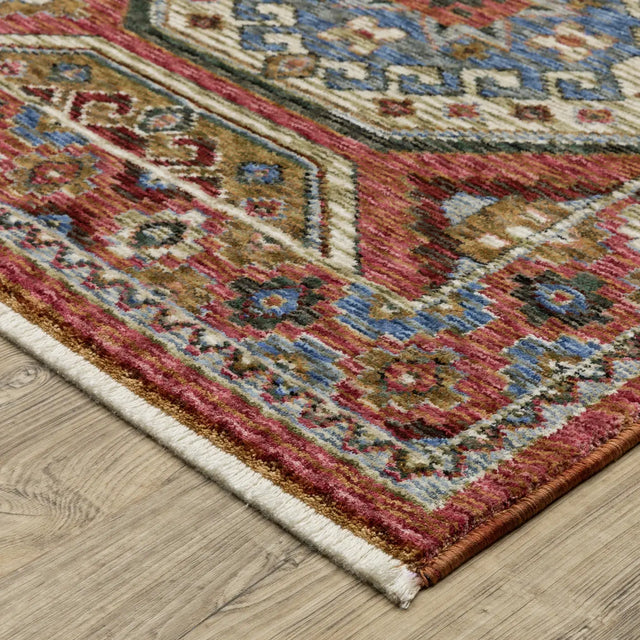 Oriental Weavers Sphinx HASTINGS HA05R Pink Geometric Rugs - corner detail