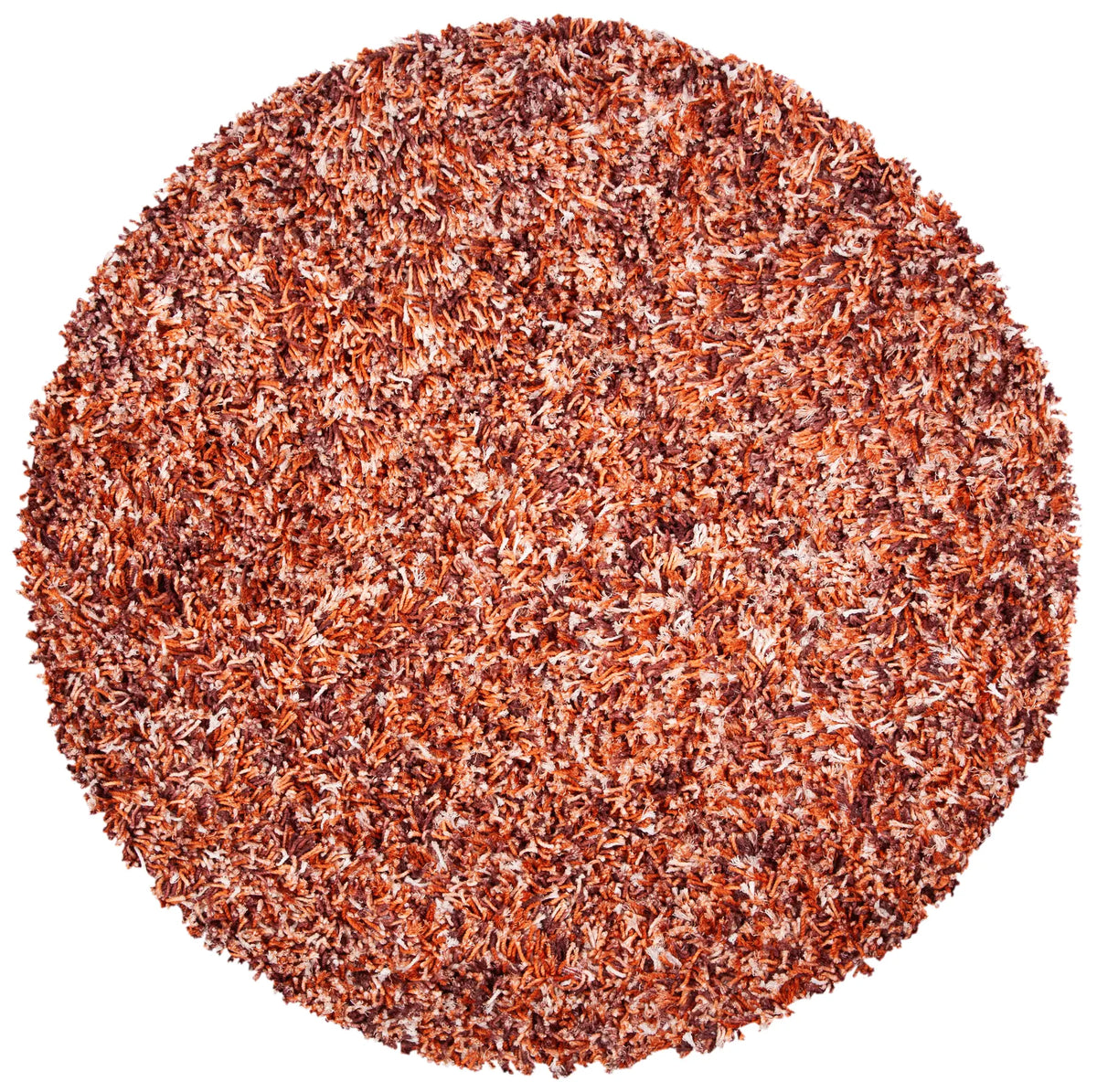 Safavieh Rio Shag 6'-0" x 6'-0" Rug in Rust / Ivory