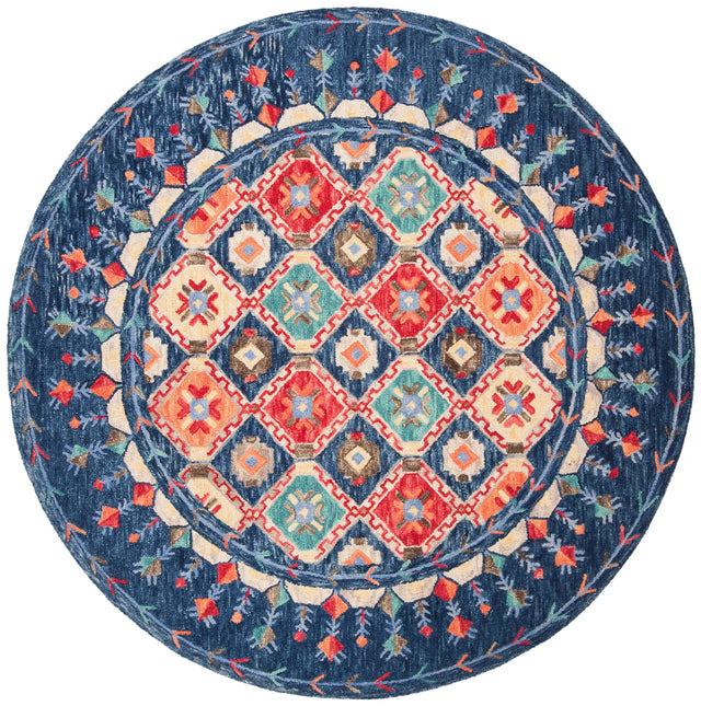Safavieh Aspen 5'-0" x 5'-0" Rug in Navy / Orange
