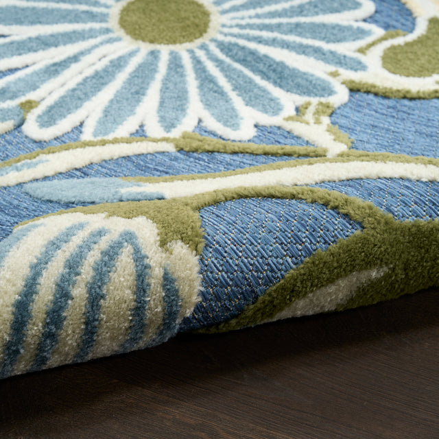 Nourison Aloha ALH33 Machine Made Blue, Sage Rug