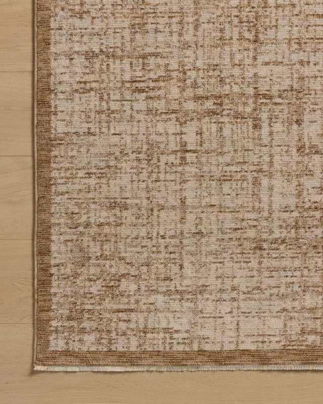 Loloi Winston WIT-01 Spice / Bone Rug - corner on wood