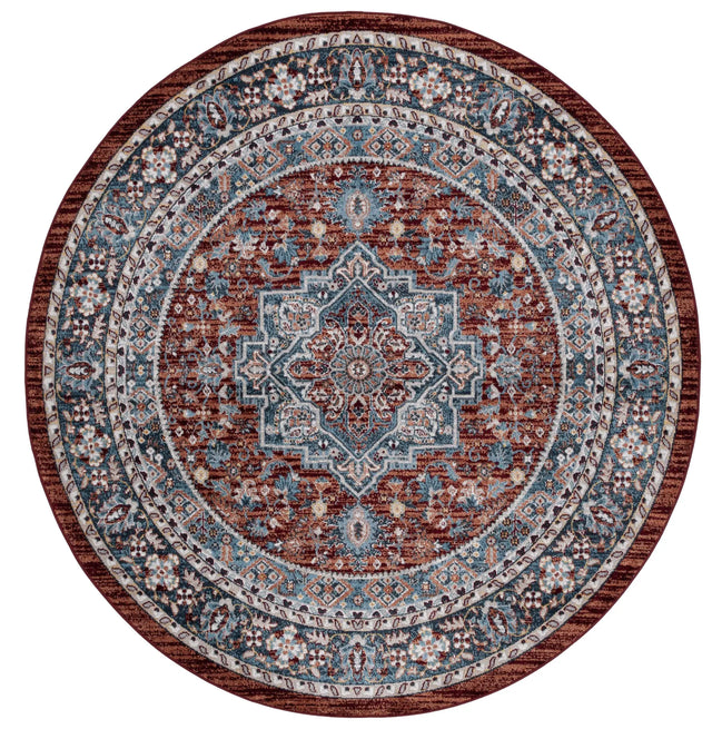 Safavieh Bayside 6'-7" x 6'-7" Rug in Red / Blue