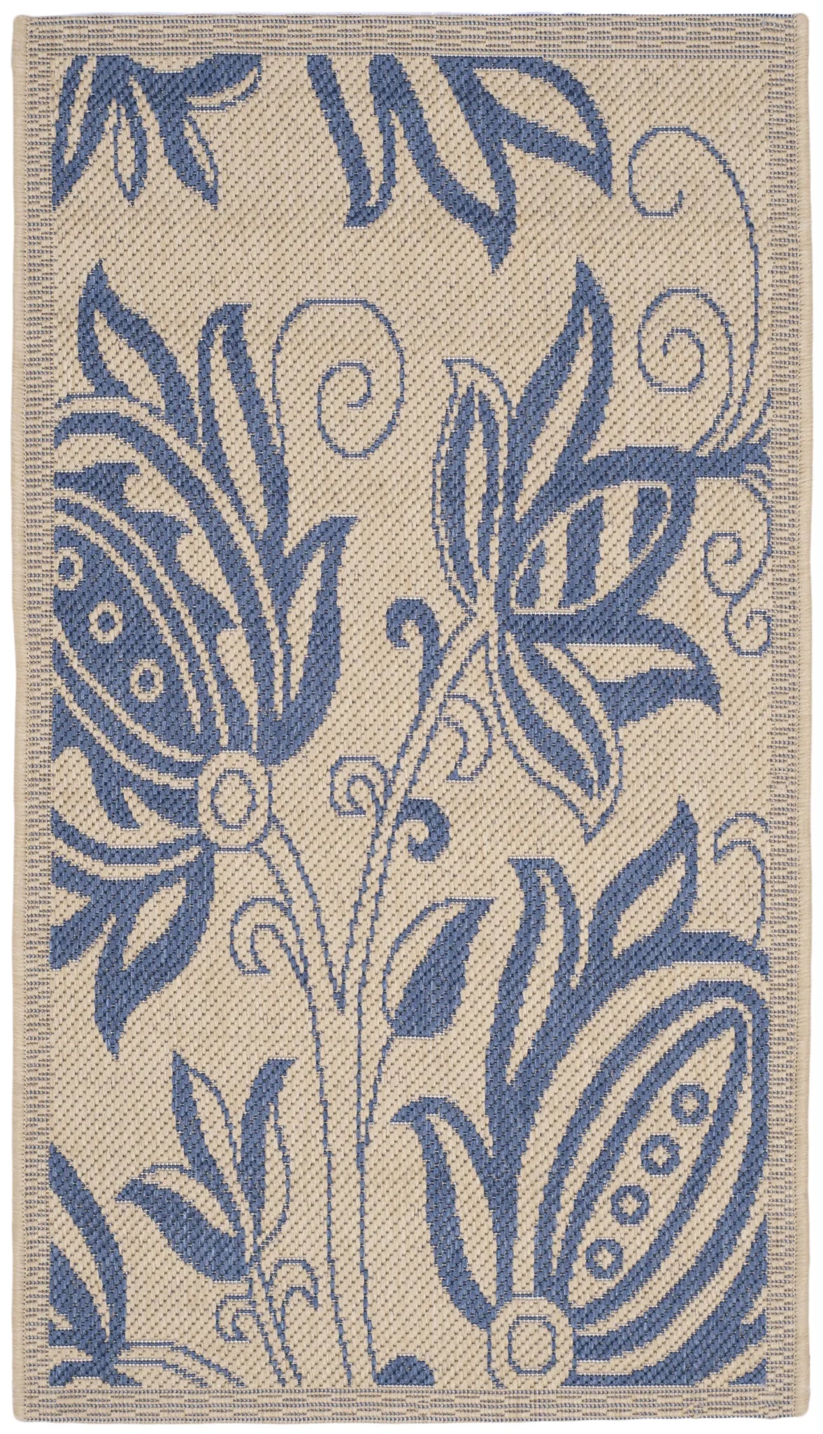 Safavieh Courtyard 2'-0" x 3'-7" Rug in Natural / Blue
