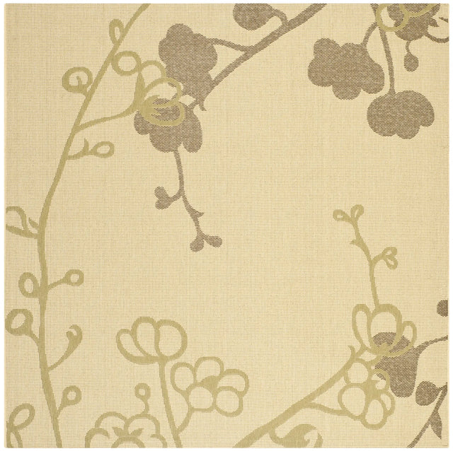 Safavieh Courtyard 6'-7" x 6'-7" Rug in Natural / Olive