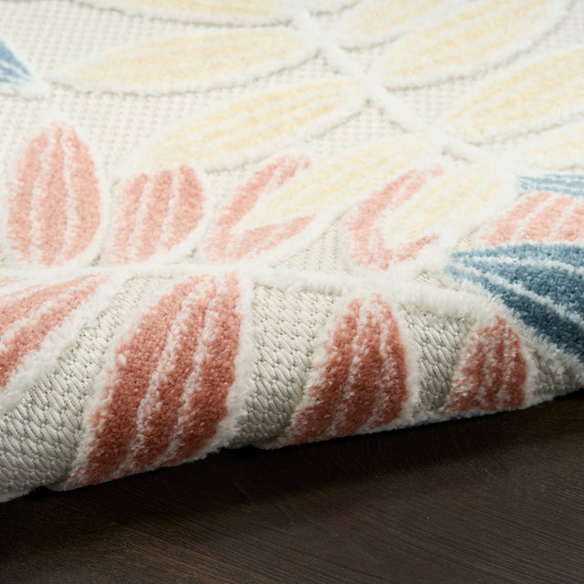 Nourison Aloha ALH18 Machine Made Ivory, Blue Rug