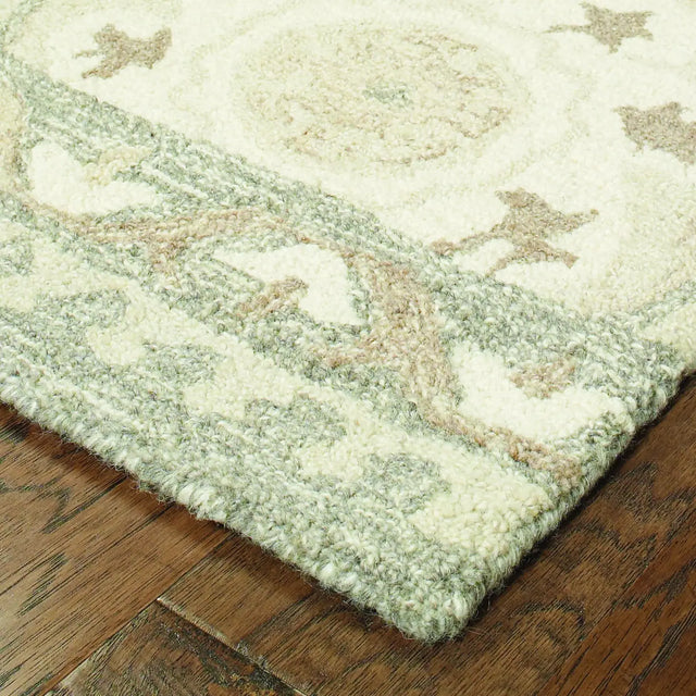 Oriental Weavers Sphinx Craft 93005 Ivory / Grey Rugs - corner detail