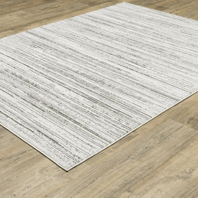 Oriental Weavers Montecito 4154W White/ Grey Rug - angle detail