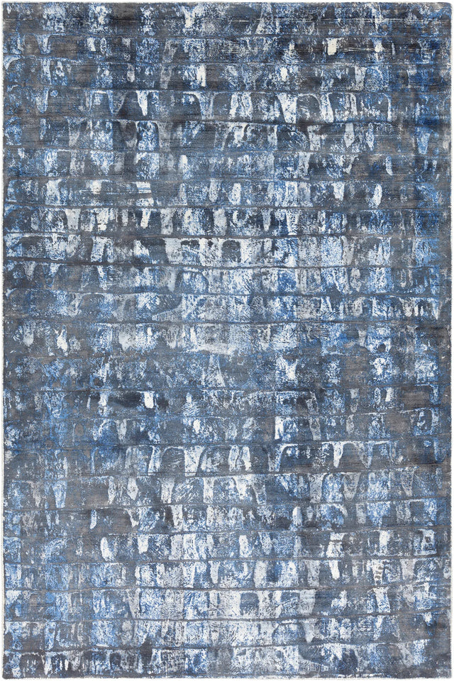 Chandra Dawn DAW-52310 Blue / Black / White rug, flat view