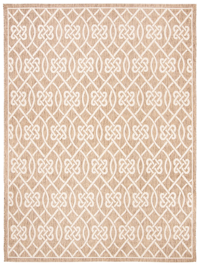 Safavieh Courtyard 6'-7" x 9'-6" Rug in Mocha / Light Beige