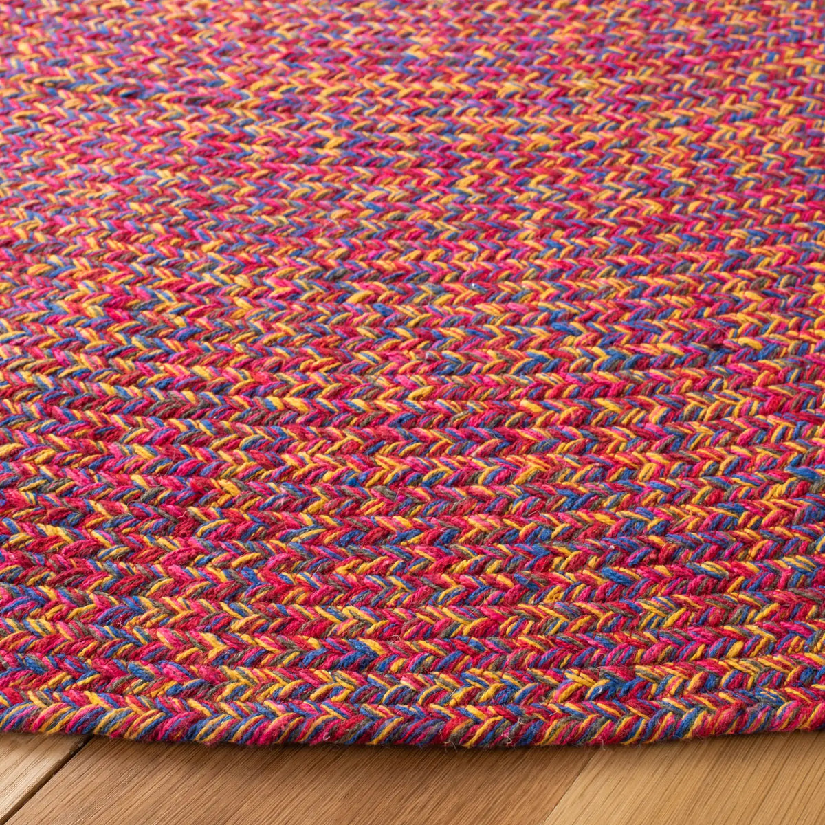 Safavieh Braided 5'-0" x 5'-0" Rug in Red / Yellow