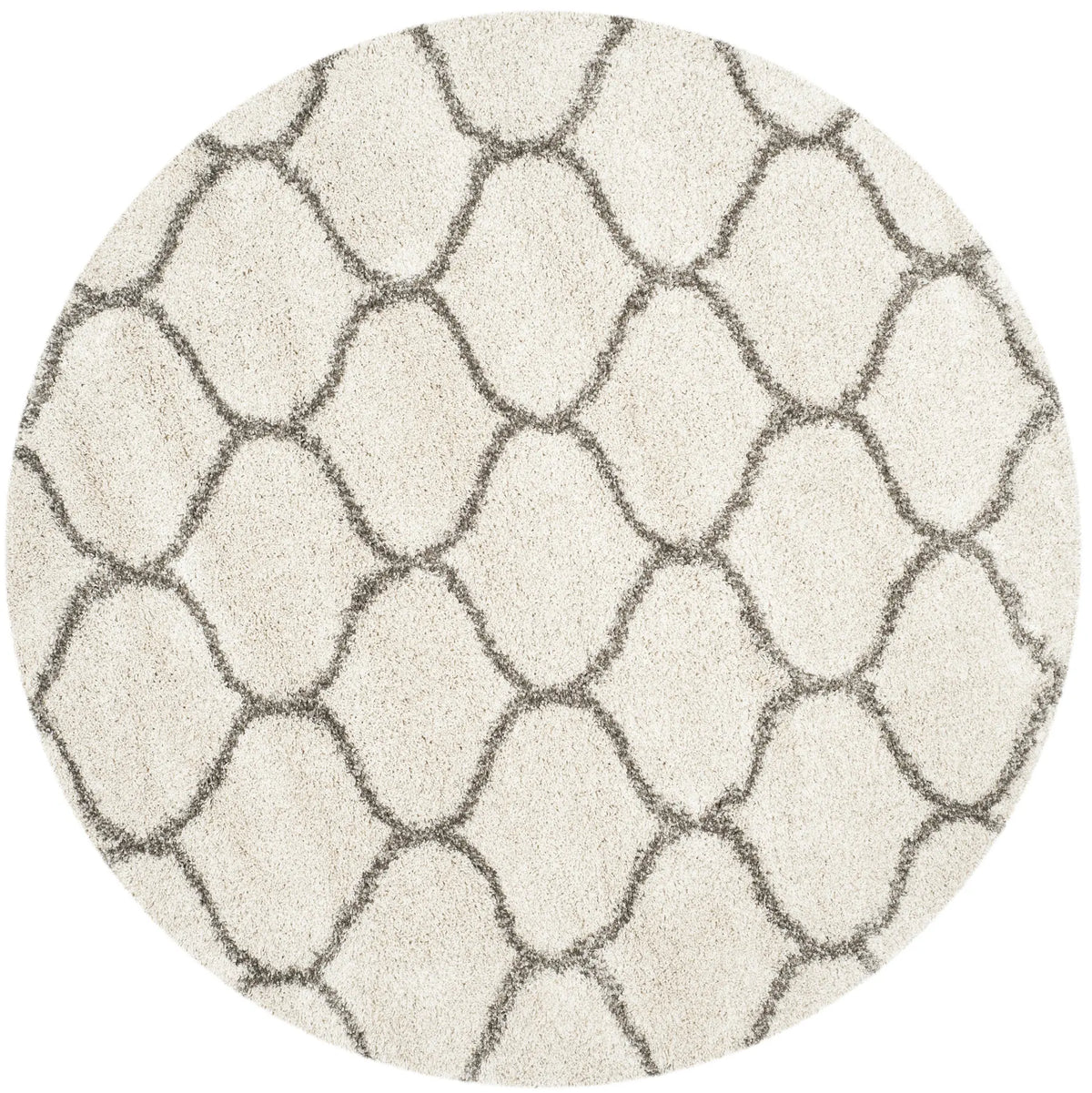 Safavieh Hudson Shag 5'-3" x 5'-3" Rug in Ivory / Grey