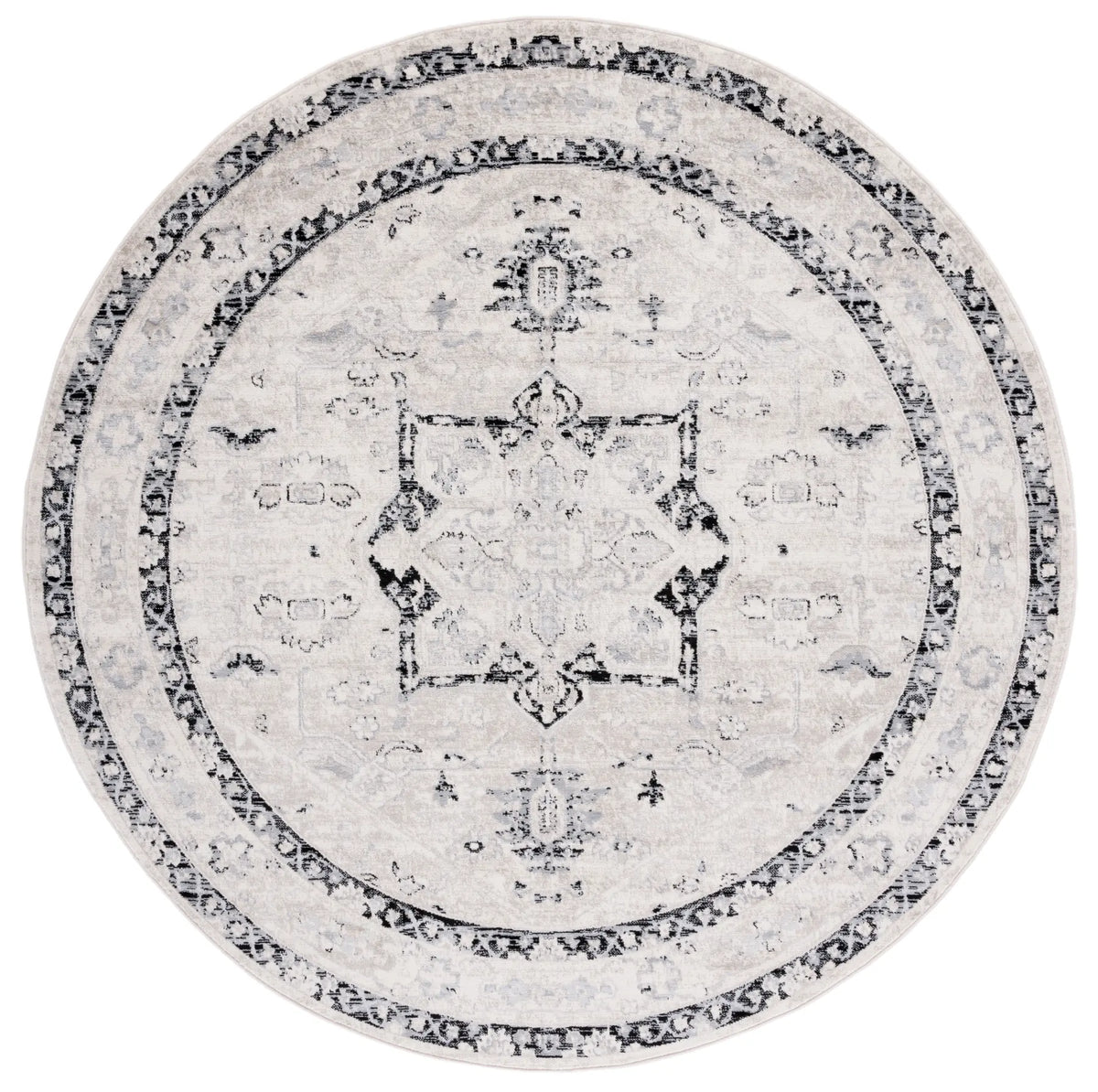 Safavieh Brentwood 6'-7" x 6'-7" Rug in Ivory / Black