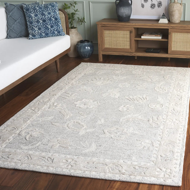 Safavieh Metro 4'-0" x 6'-0" Rug in Light Grey / Ivory