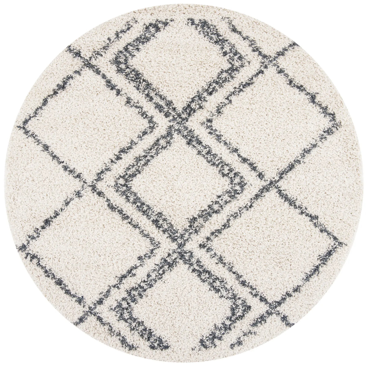 Safavieh Pro Lux Shag 400 6'-7" x 6'-7" Rug in Cream / Blue