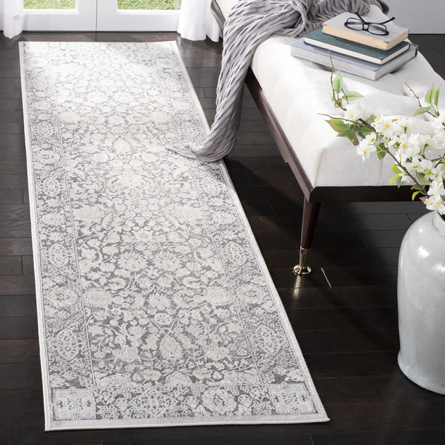 Safavieh Reflection 2'-3" x 10'-0" Rug in Dark Grey / Cream