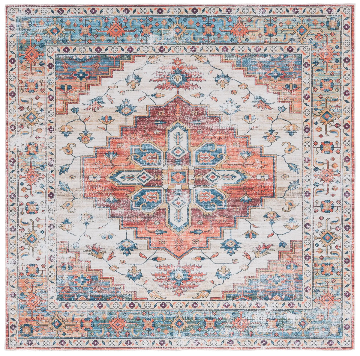 Safavieh Arizona 6'-0" x 6'-0" Rug in Rust / Beige
