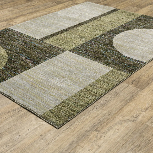 Oriental Weavers Sphinx Strada Str05 Green/ Beige Rugs - angle detail