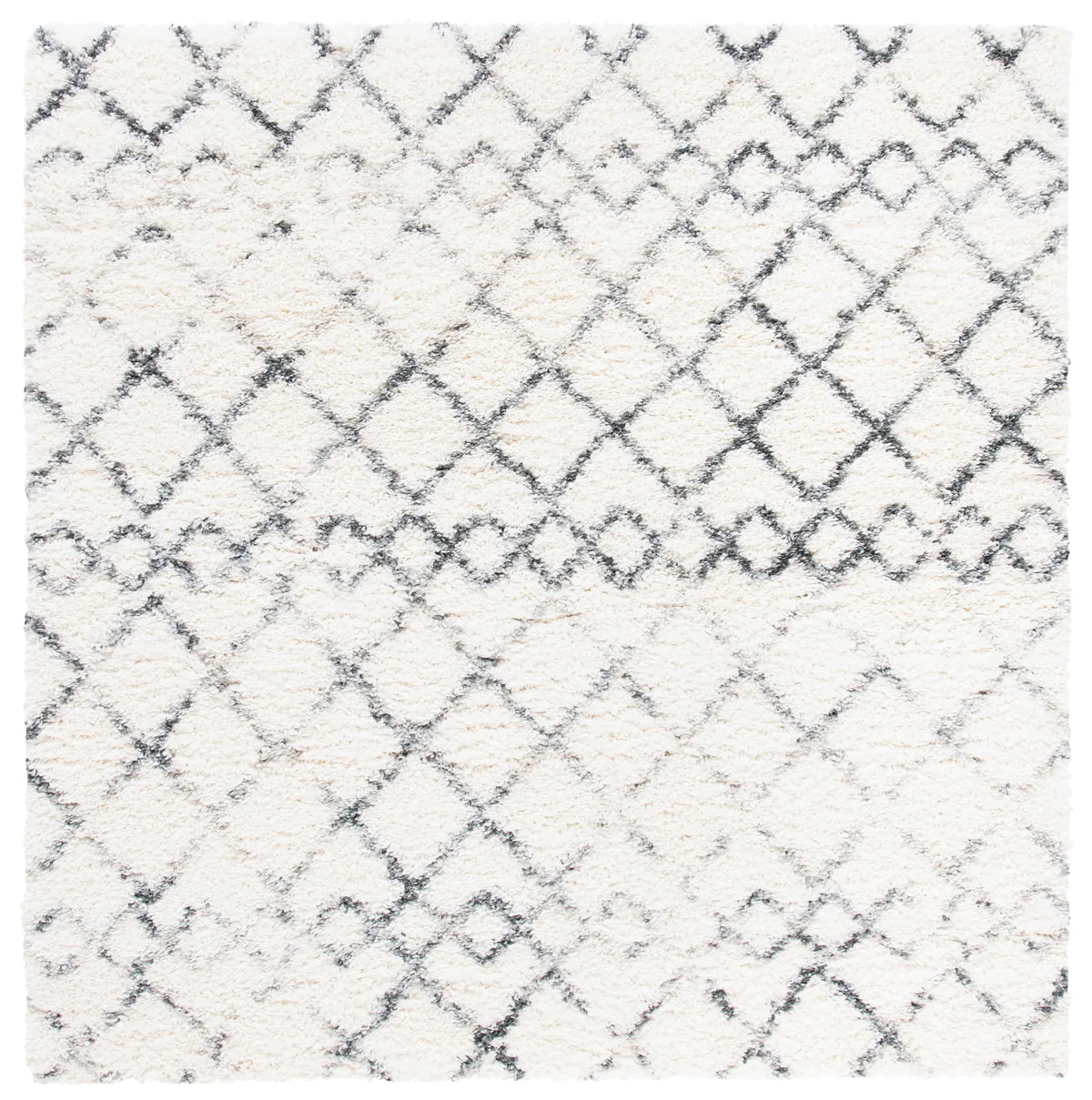 Safavieh Fontana Shag 800 6'-7" x 6'-7" Rug in Ivory / Grey