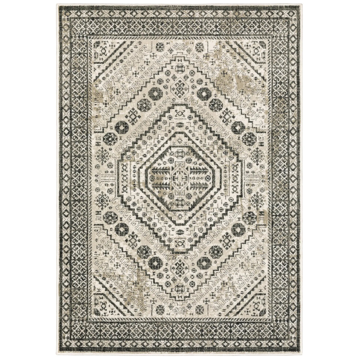 Oriental Weavers Sphinx Georgia 659C0 Ivory/ Grey Rugs - main flat