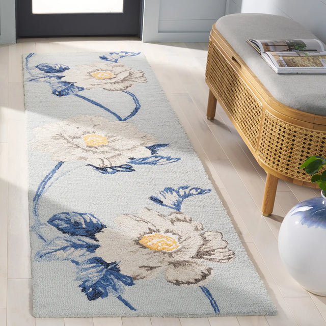 Safavieh Jardin 2'-3" x 8'-0" Rug in Blue / Ivory