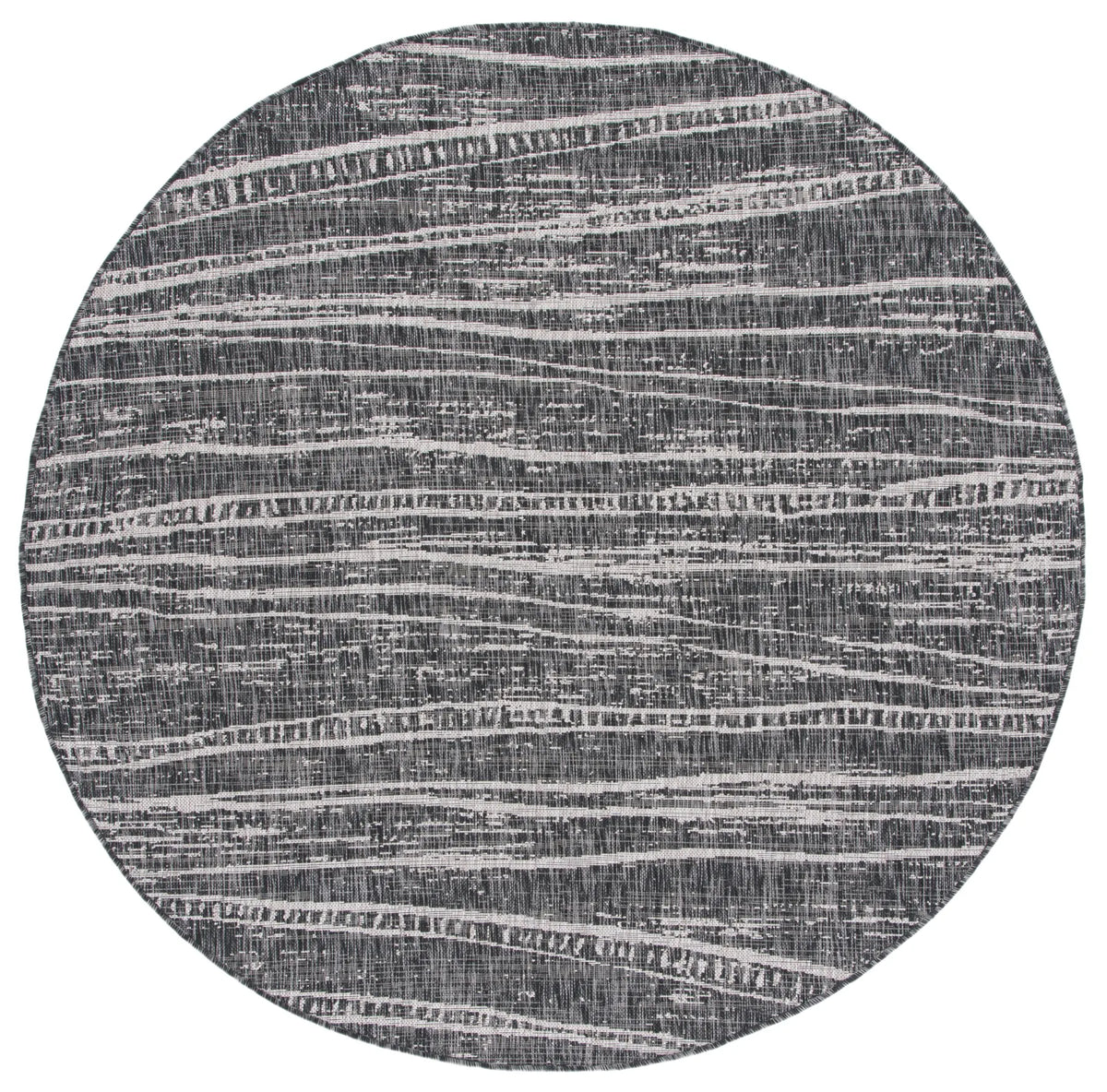 Safavieh Courtyard 6'-7" x 6'-7" Rug in Black / Ivory