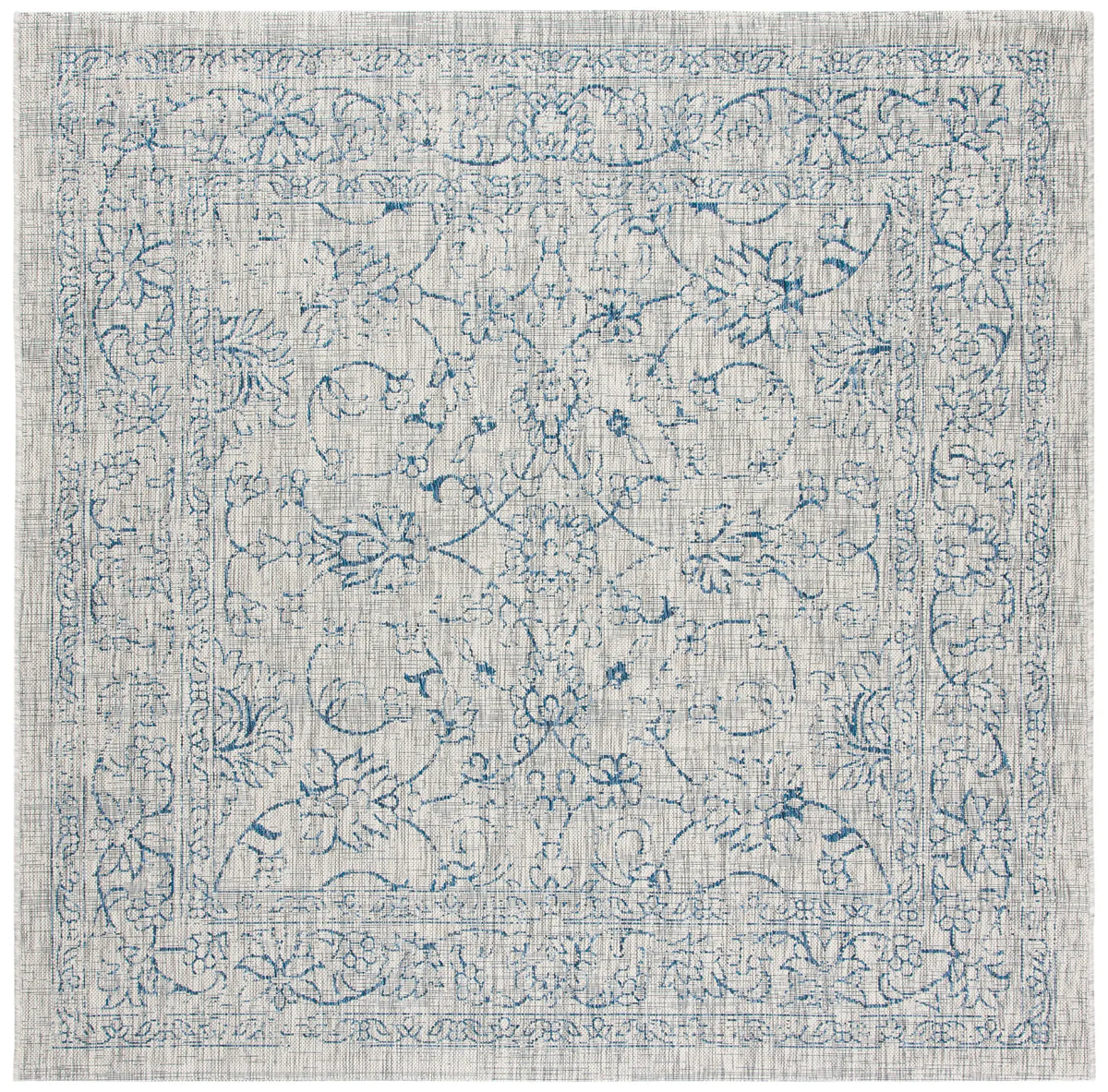 Safavieh Courtyard 6'-7" x 6'-7" Rug in Grey / Navy
