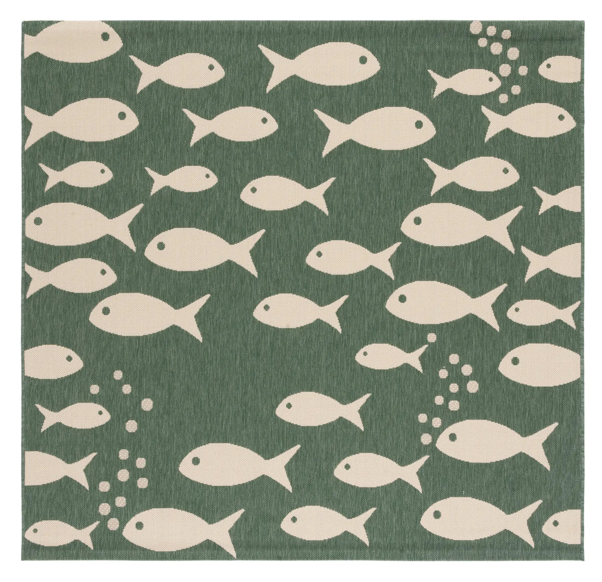Safavieh Courtyard 6'-7" x 6'-7" Rug in Dark Green / Ivory