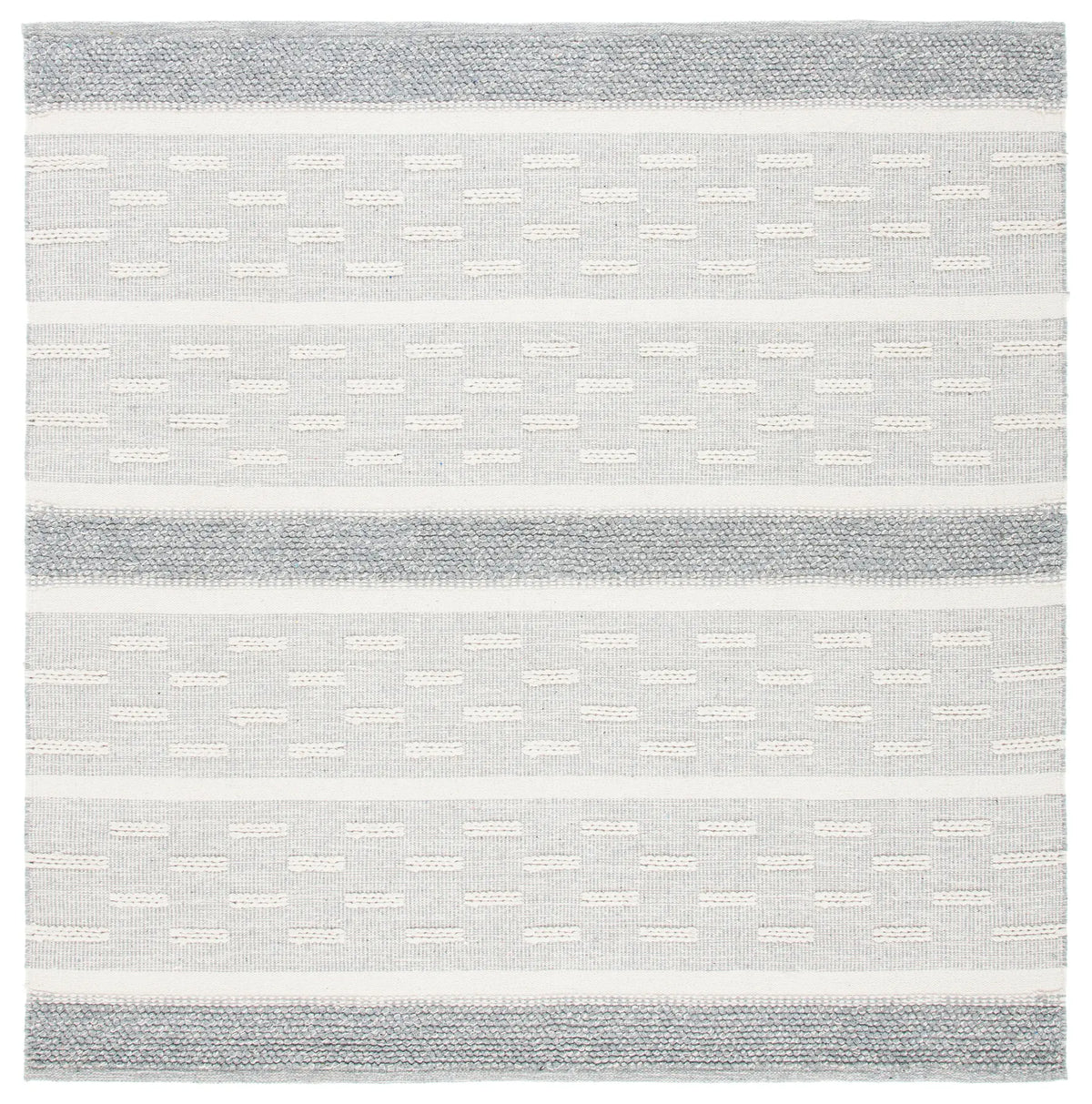 Safavieh Striped Kilim 7'-0" x 7'-0" Rug in Ivory / Grey
