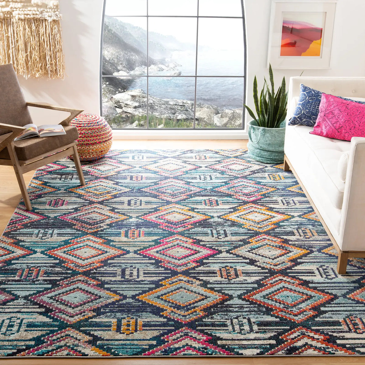Safavieh Madison 10'-0" x 14'-0" Rug in Black / Orange