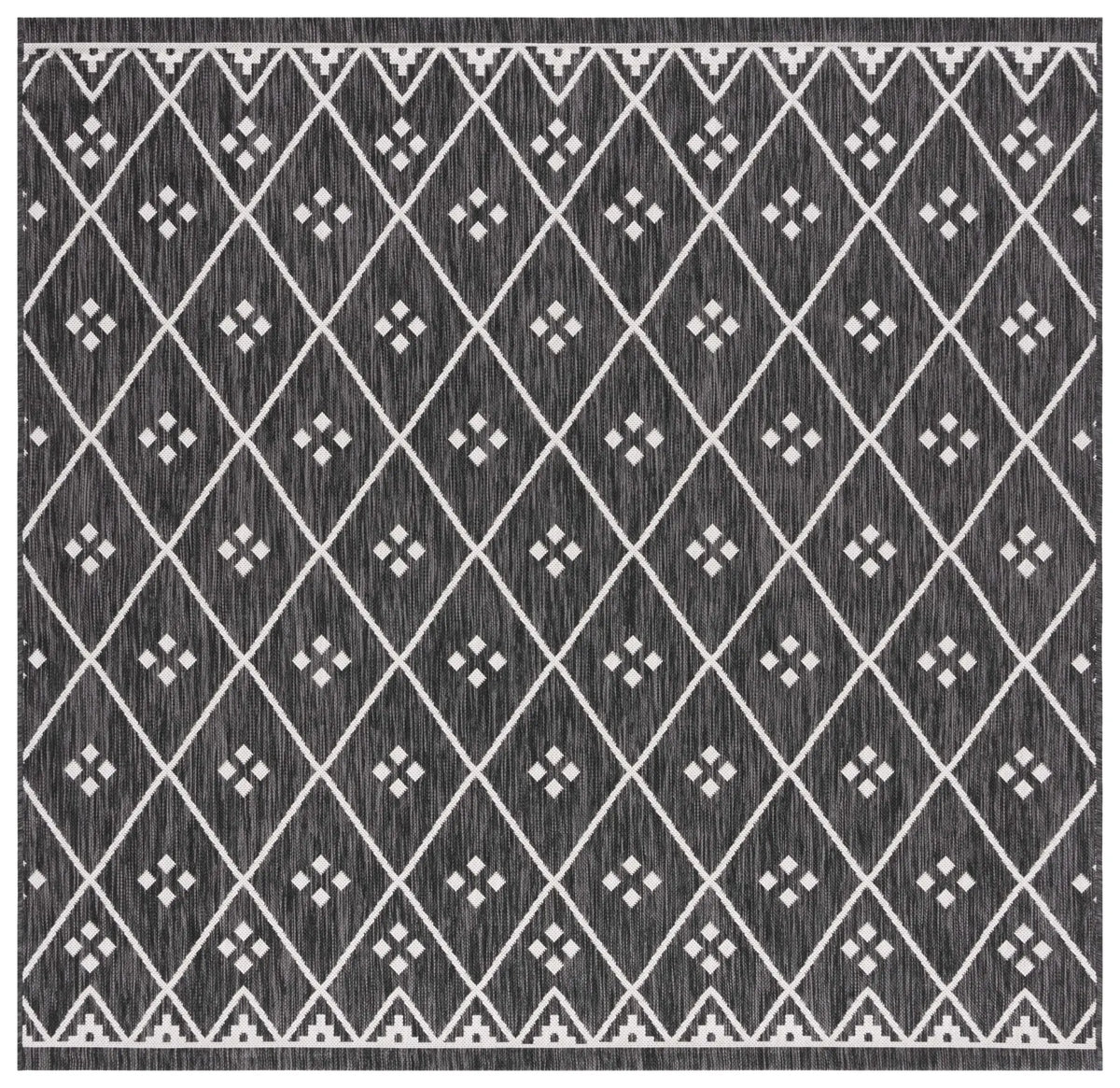 Safavieh Courtyard 6'-7" x 6'-7" Rug in Black / Ivory