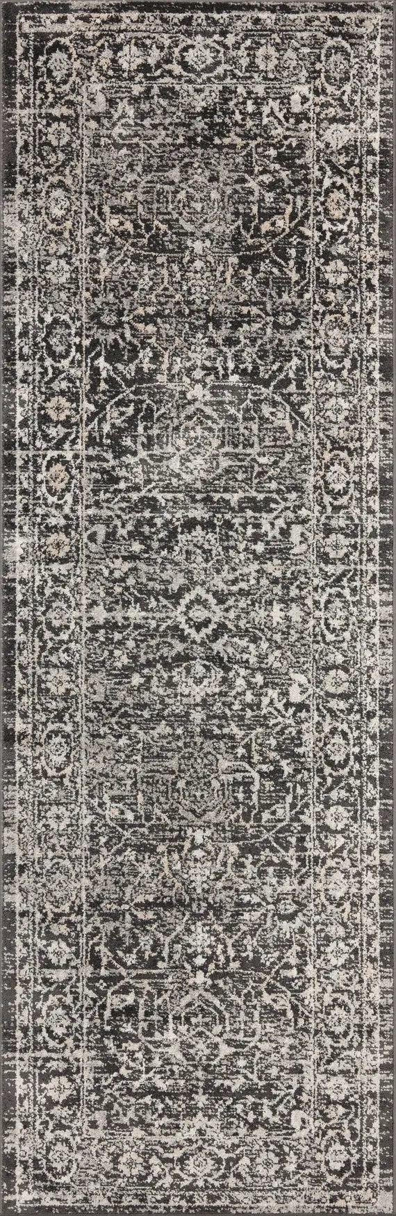 Loloi Odette Odt-01 Charcoal/Silver Rug - runner flat