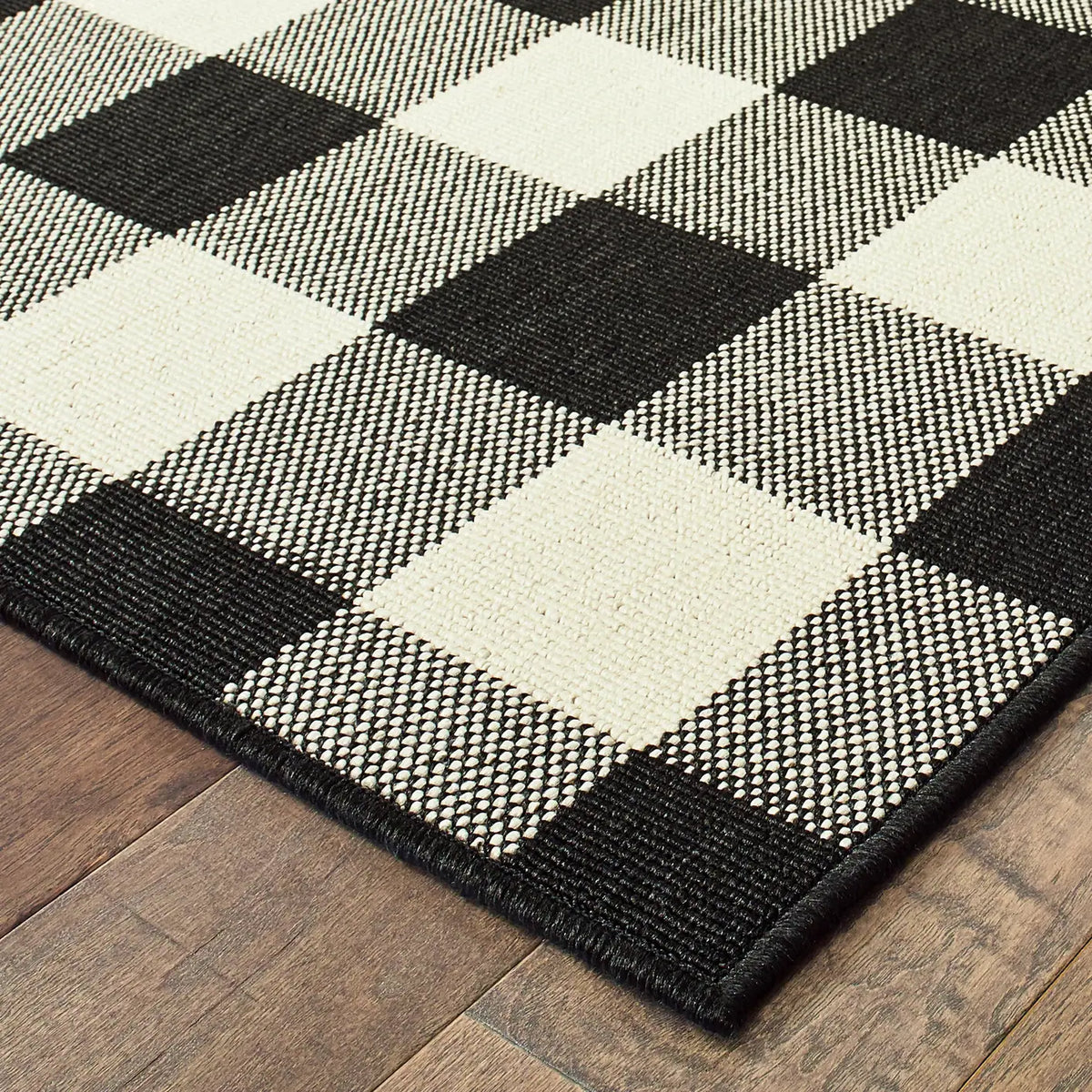Oriental Weavers Sphinx Marina 1932K Black / Ivory Rugs - corner detail