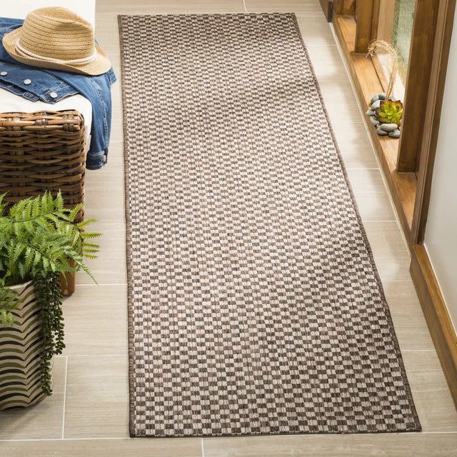 Safavieh Courtyard 2'-3" x 10'-0" Rug in Light Brown / Light Grey