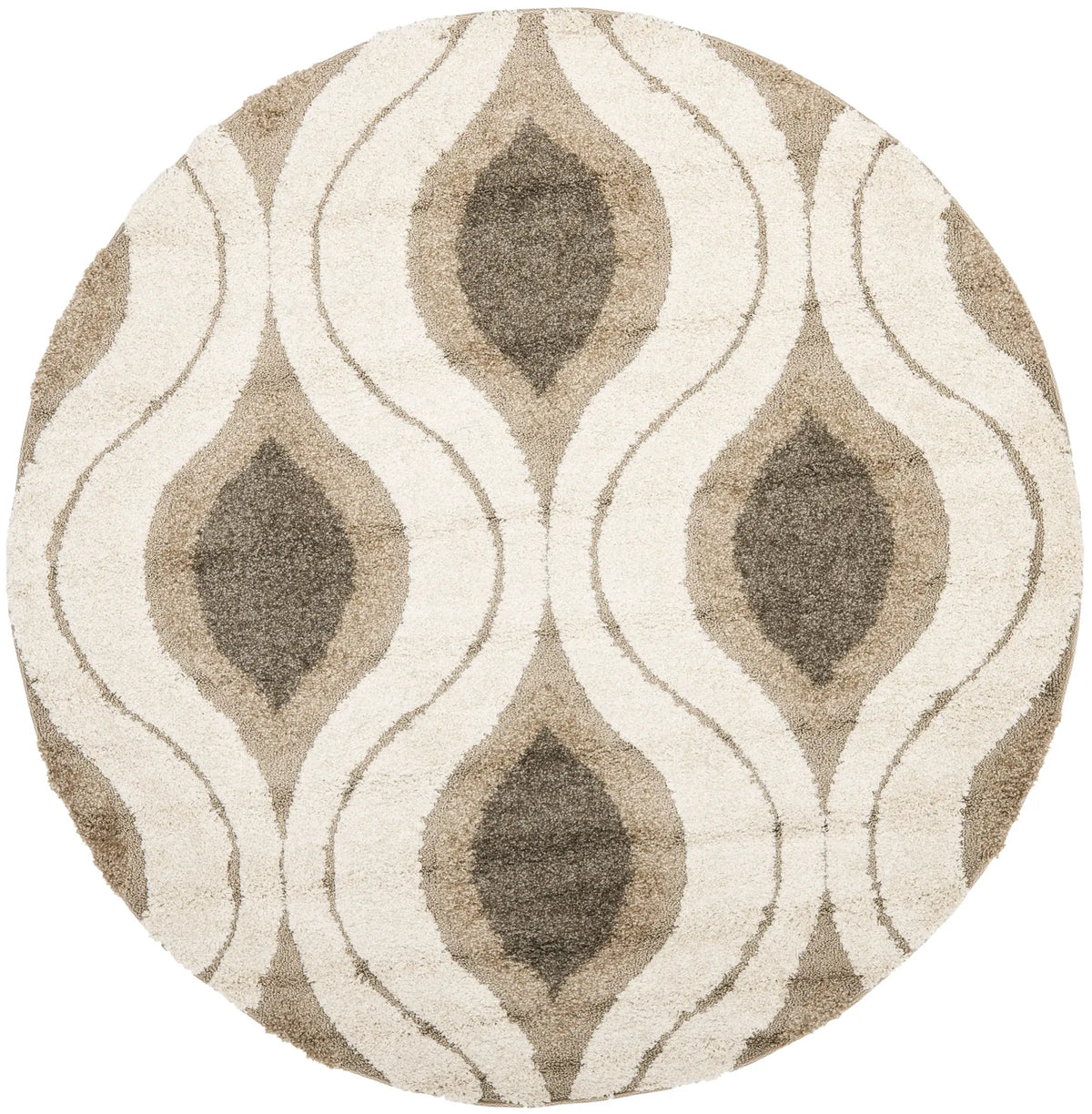 Safavieh Florida Shag 5'-0" x 5'-0" Rug in Cream / Smoke